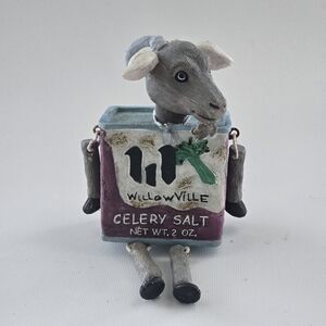 2004 WMG Goat Shelf Sitter Willowville Celery Salt Spice Tin Figurine